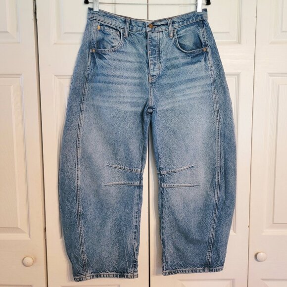Free People We The Free Lucky You Mid Rise Barrel Leg Jeans - Picture 3 of 10